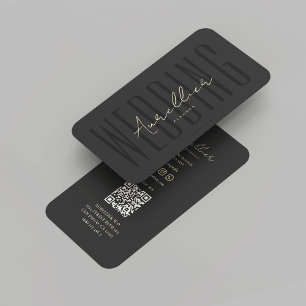 Modern Wedding Organiser Wedding Agency Black Gold Business Card
