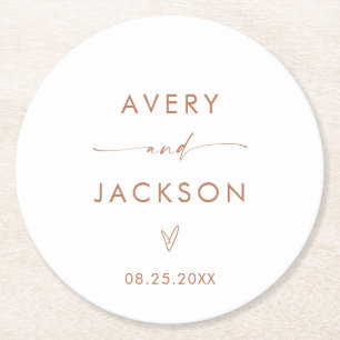 Modern Wedding Paper Coasters Minimalist Wedding