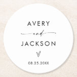 Modern Wedding Paper Coasters | Minimalist Wedding<br><div class="desc">These lovely a minimalist design and is a perfect way to accent your event's cocktail,  food or dessert table at your special event! Easily customise most text,  colours and wording to perfectly match your event theme.</div>