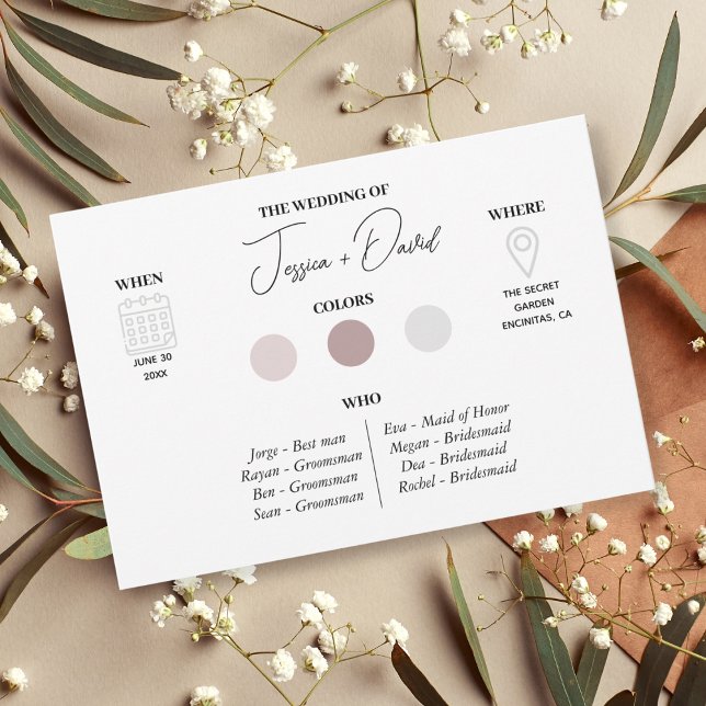 Modern Wedding Party Attire | Wedding Colour Card (Creator Uploaded)