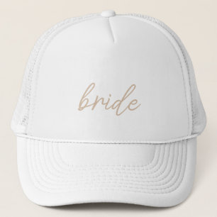 Modern Wedding Party   Beige Script Trucker Hat