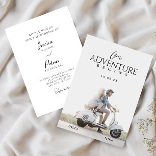 Modern wedding photo adventure  invitation