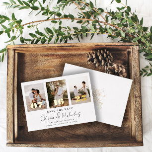 Modern Wedding Photo Collage Save The Date