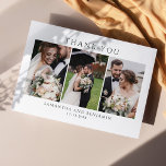 Modern Wedding Photo Collage Thank You Card<br><div class="desc">Modern multi wedding photo Thank You card for your guests who showed up to support and celebrate your big day with you. Easily add your favourite photos,  names of bride and groom,  date and a custom message and signature on the reverse side.</div>