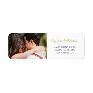 Modern Wedding Photo Elegant Simple Address
