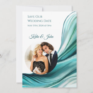 Modern Wedding -Photo-Emerald Green-Save the Date- Save The Date