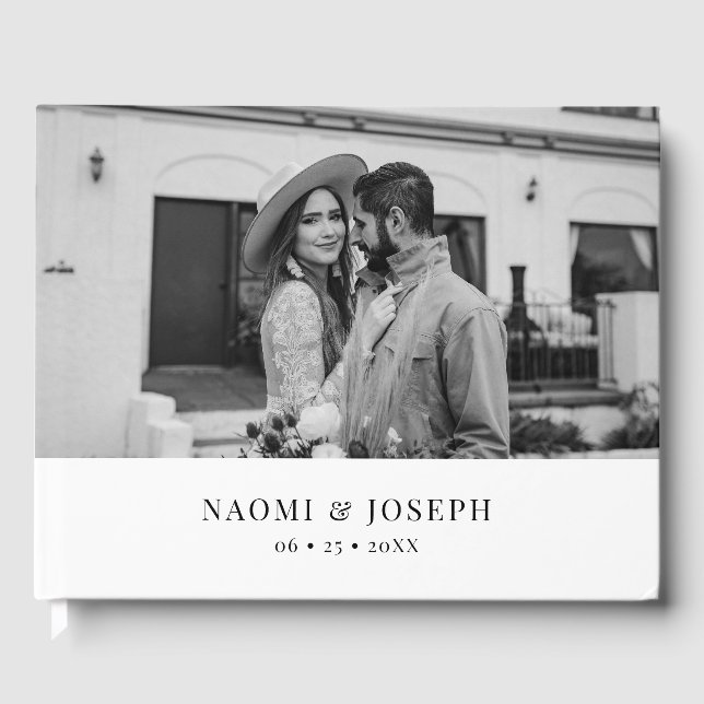 Modern Wedding Photo Guest Book (Front)