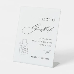 Modern Wedding Photo Guestbook  Pedestal Sign