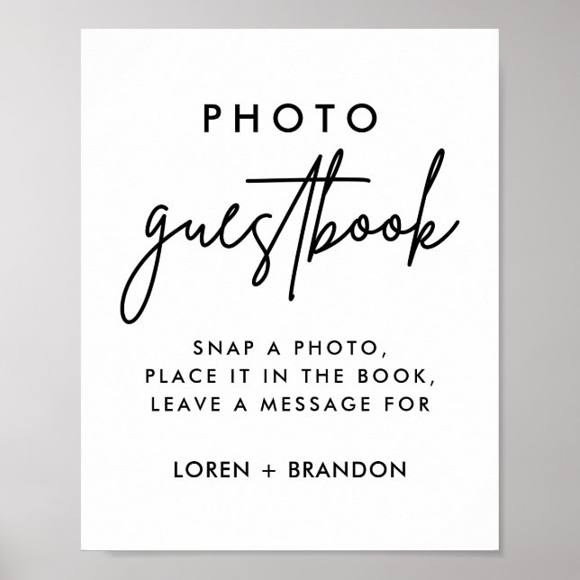 Modern Wedding Photo Guestbook Sign (Front)