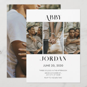 Modern wedding photo  invitation