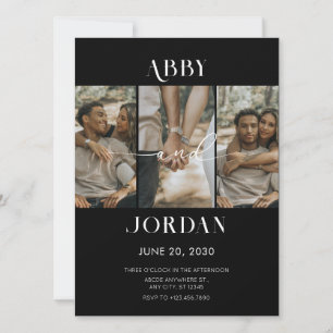 Modern wedding photo  invitation