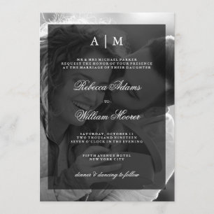 Modern Wedding Photo Invitation   Black Overlay