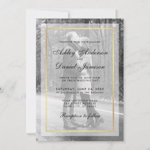 Modern Wedding Photo Invitation G - Overlay B&W