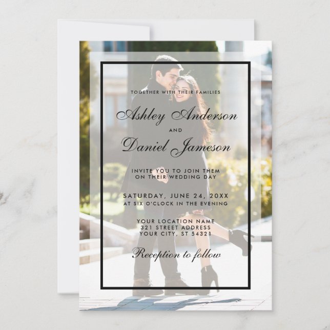Modern Wedding Photo Invitation Overlay (Front)