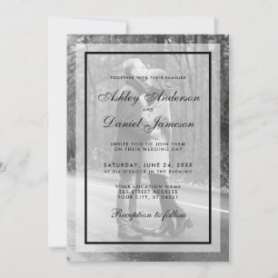 Modern Wedding Photo Invitation - Overlay B&W