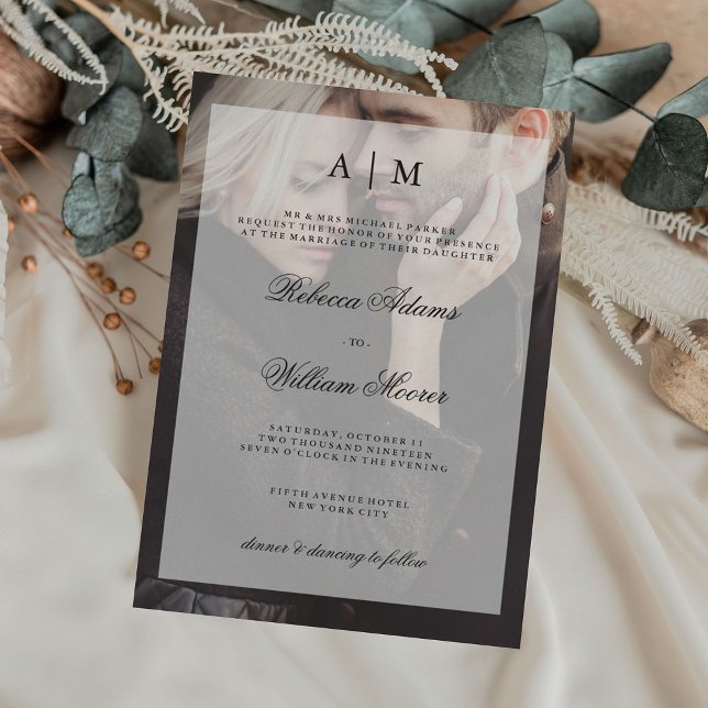 Modern Wedding Photo Invitation with Overlay (Creator Uploaded)