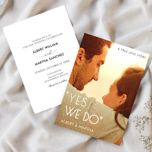 Modern wedding photo movie wedding invitation