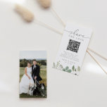 Modern Wedding Photo Sharing With QR Code & Photo Enclosure Card<br><div class="desc">Design features a bouquet of watercolor greenery, eucalyptus, sage and anemones hand-drawn specially for the «Evergreen Garden» Wedding Invitation Collection. To change your names, wedding location and date, and other details, click «Personalise». View the collection link on this page to see all of the matching items in this beautiful design...</div>