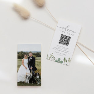 Modern Wedding Photo Sharing With QR Code & Photo Enclosure Card