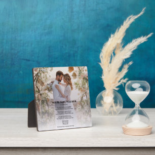 modern wedding photo Song lyrics Plaque
