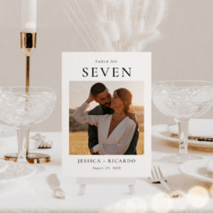 Modern Wedding Photo Table Card