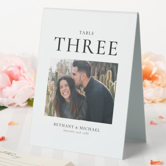 Modern Wedding Photo Table Number Tent Sign (In SItu (Wedding))