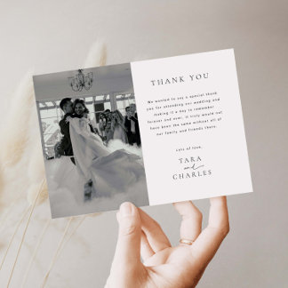 Modern Wedding Photo Thank You Card