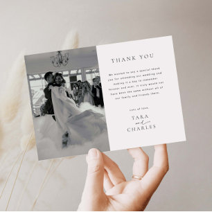 Modern Wedding Photo Thank You Card