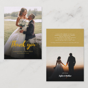 Modern Wedding Photo Thank You Card