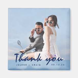 Modern Wedding Photo Thank You Favour Magnet