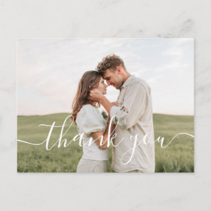 Modern Wedding Photo Thank You Postcard