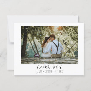 Modern Wedding Photo Thank You  Postcard