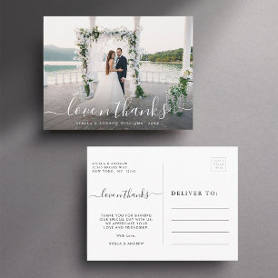 Modern Wedding Photo Thank You Postcard