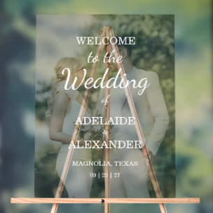 Modern Wedding Photo Wedding Acrylic Sign