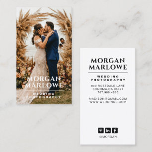 Modern Wedding Photographer Photo Business Card
