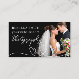 Modern wedding photographer photo collage minimal  business card