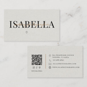Modern Wedding Photographer QR Code Business Card