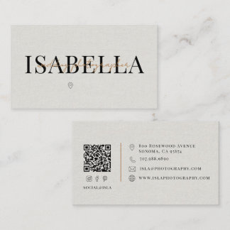 Modern Wedding Photographer QR Code Business Card