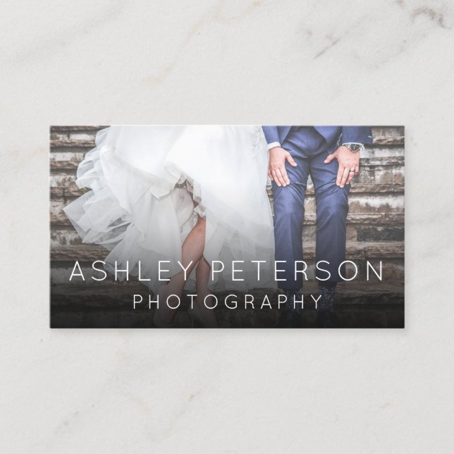 Modern wedding photography minimal typography business card (Front)