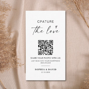 Modern Wedding Photos Capture the love QR Code Enclosure Card