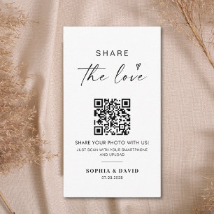 Modern Wedding Photos Share the love QR Code Enclosure Card