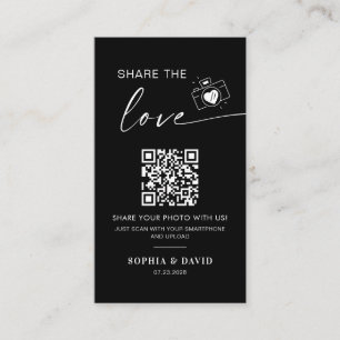 Modern Wedding Photos Share the love QR Code Enclosure Card
