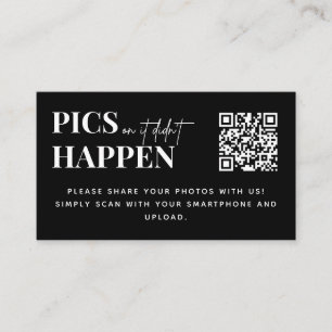 Modern Wedding Pics or it Didn't Happen QR Code Enclosure Card