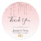 Modern Wedding Pink Glitter Drips Thank You