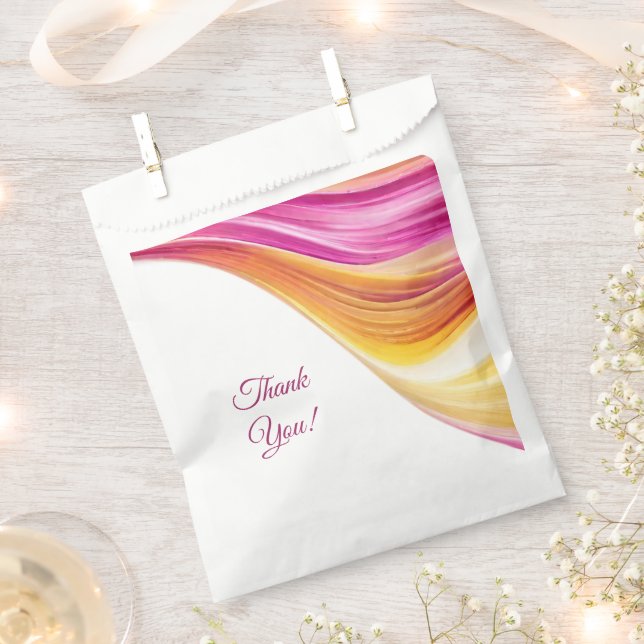 Modern Wedding-Pink Orange Yellow- Favour Bags (Clipped)