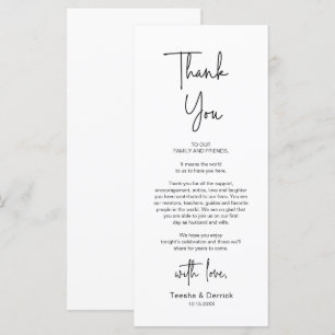 Modern Wedding Place Setting Dinner Thank You Card