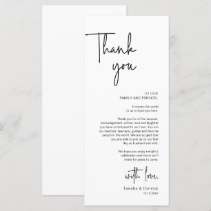 Modern Wedding Place Setting Dinner Thank You Card