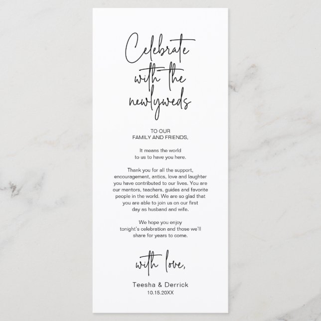 Modern Wedding Place Setting Dinner Thank You Card (Front)