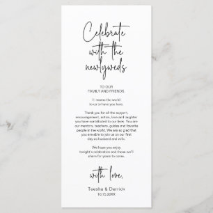 Modern Wedding Place Setting Dinner Thank You Card