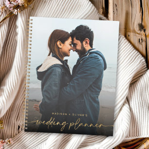 Modern Wedding Planner Gold Glitter Calligraphy